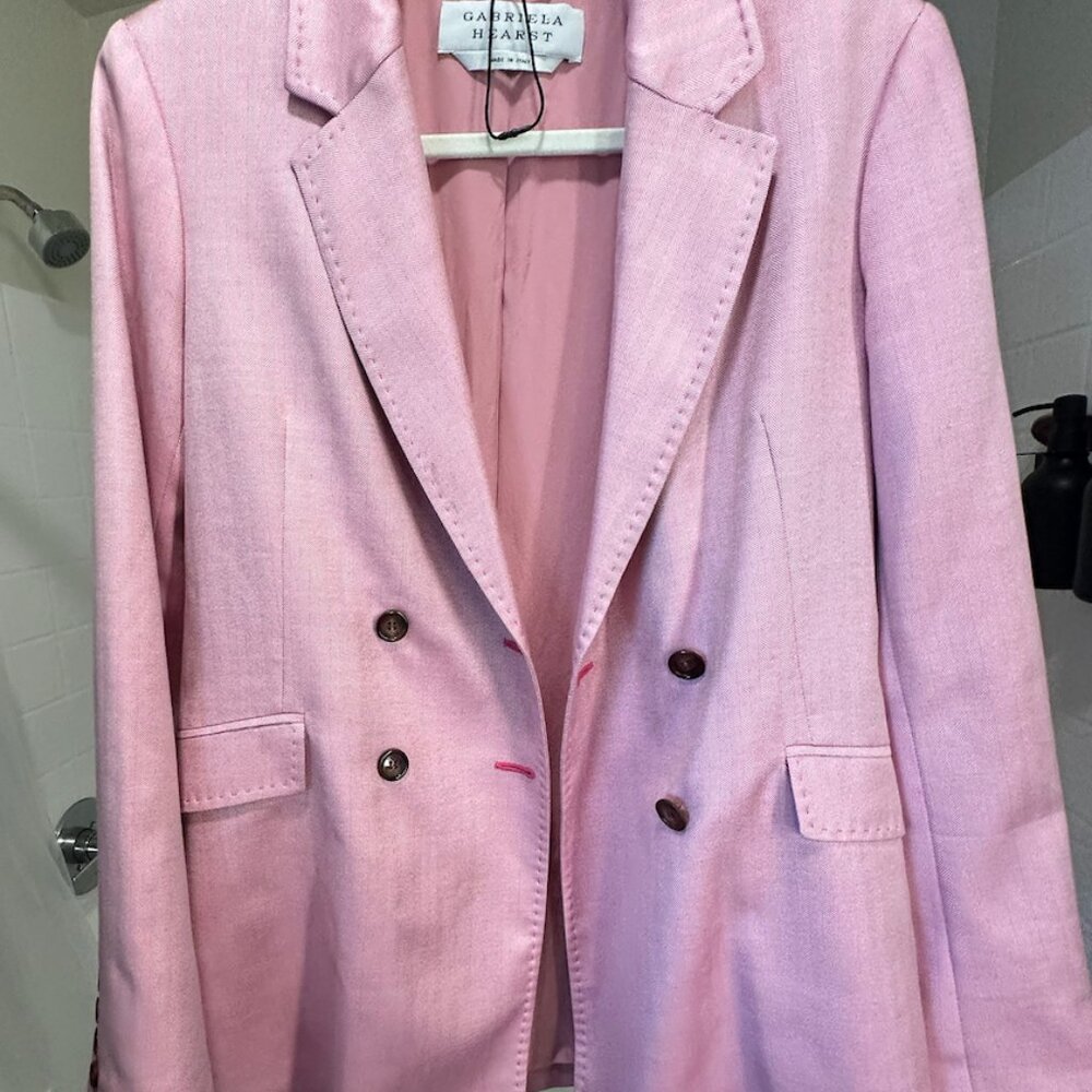 Gabriela Hearst Double-Breasted Silk & Wool Blazer. Italian Tailoring, Size 8